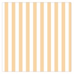 Vertical Stripes - White and Sunset Orange Large Satin Scarf (Square)