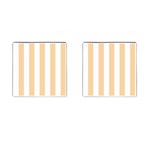 Vertical Stripes - White and Sunset Orange Cufflinks (Square)