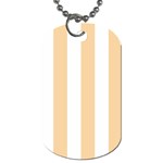 Vertical Stripes - White and Sunset Orange Dog Tag (One Side)