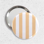 Vertical Stripes - White and Sunset Orange 2.25  Handbag Mirror