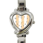 Vertical Stripes - White and Sunset Orange Heart Italian Charm Watch