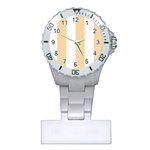 Vertical Stripes - White and Sunset Orange Nurses Watch