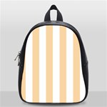 Vertical Stripes - White and Sunset Orange School Bag (Small)