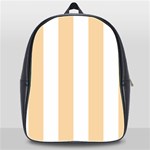 Vertical Stripes - White and Sunset Orange School Bag (XL)