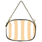 Vertical Stripes - White and Sunset Orange Chain Purse (One Side)