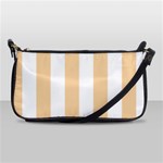 Vertical Stripes - White and Sunset Orange Shoulder Clutch Bag