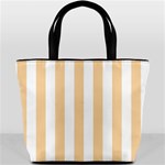 Vertical Stripes - White and Sunset Orange Bucket Bag