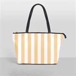 Vertical Stripes - White and Sunset Orange Classic Shoulder Handbag (One Side)