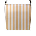 Vertical Stripes - White and Sunset Orange Flap Closure Messenger Bag (L)