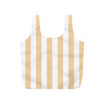 Vertical Stripes - White and Sunset Orange Full Print Recycle Bag (S)