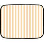 Vertical Stripes - White and Sunset Orange Double Sided Fleece Blanket (Mini)