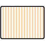 Vertical Stripes - White and Sunset Orange Fleece Blanket (Large) (One Side)