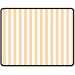 Vertical Stripes - White and Sunset Orange Fleece Blanket (Medium) (One Side)