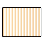 Vertical Stripes - White and Sunset Orange Fleece Blanket (Small) (One Side)