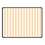 Vertical Stripes - White and Sunset Orange Double Sided Fleece Blanket (Small) (Two Sides)