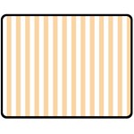 Vertical Stripes - White and Sunset Orange Double Sided Fleece Blanket (Medium) (Two Sides)