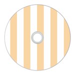 Vertical Stripes - White and Sunset Orange CD Wall Clock