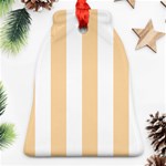 Vertical Stripes - White and Sunset Orange Ornament (Bell)