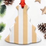 Vertical Stripes - White and Sunset Orange Christmas Tree Ornament (Two Sides)