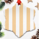 Vertical Stripes - White and Sunset Orange Ornament (Snowflake)