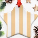 Vertical Stripes - White and Sunset Orange Ornament (Star)