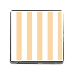 Vertical Stripes - White and Sunset Orange Memory Card Reader (Square)