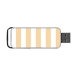 Vertical Stripes - White and Sunset Orange Portable USB Flash (Two Sides)