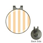 Vertical Stripes - White and Sunset Orange Golf Ball Marker Hat Clip