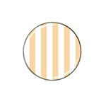 Vertical Stripes - White and Sunset Orange Hat Clip Ball Marker (4 pack)