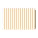 Vertical Stripes - White and Sunset Orange Small Doormat