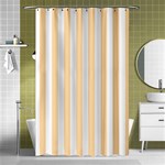 Vertical Stripes - White and Sunset Orange Shower Curtain 48  x 72  (Small)