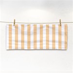 Vertical Stripes - White and Sunset Orange Hand Towel