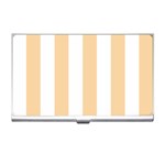 Vertical Stripes - White and Sunset Orange Business Card Holder