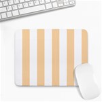 Vertical Stripes - White and Sunset Orange Small Mousepad