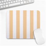 Vertical Stripes - White and Sunset Orange Large Mousepad