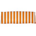 Vertical Stripes - White and Dark Orange Body Pillow Case (Dakimakura) (One Side)