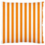 Vertical Stripes - White and Dark Orange Standard Flano Cushion Case (One Side)