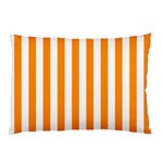 Vertical Stripes - White and Dark Orange Pillow Case (One Side)