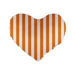 Vertical Stripes - White and Dark Orange Standard 16  Premium Heart Shape Cushion