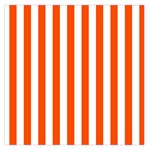 Vertical Stripes - White and Tangelo Orange Large Satin Scarf (Square)