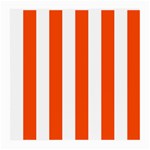 Vertical Stripes - White and Tangelo Orange Medium Glasses Cloth (2 Sides)