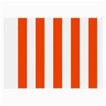 Vertical Stripes - White and Tangelo Orange Large Glasses Cloth