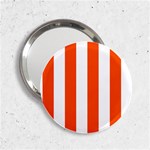 Vertical Stripes - White and Tangelo Orange 2.25  Handbag Mirror