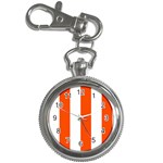 Vertical Stripes - White and Tangelo Orange Key Chain Watch