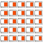 Vertical Stripes - White and Tangelo Orange 9mm Italian Charm (25 pack)