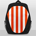 Vertical Stripes - White and Tangelo Orange Backpack Bag