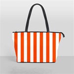 Vertical Stripes - White and Tangelo Orange Classic Shoulder Handbag (One Side)