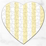 Vertical Stripes - White and Blond Yellow Jigsaw Puzzle (Heart)