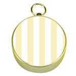 Vertical Stripes - White and Blond Yellow Gold Compass