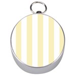 Vertical Stripes - White and Blond Yellow Silver Compass